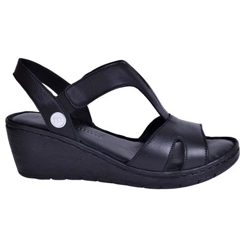 Mammamia D23YS-1055 Kadın Siyah Deri Sandalet