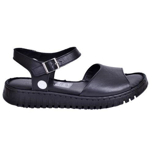 Mammamia D23YS-1130 Kadın Siyah Deri Sandalet