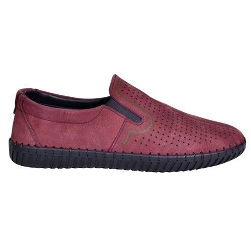 İskarpin 2407 Erkek Bordo Nubuk Deri Ayakkabı