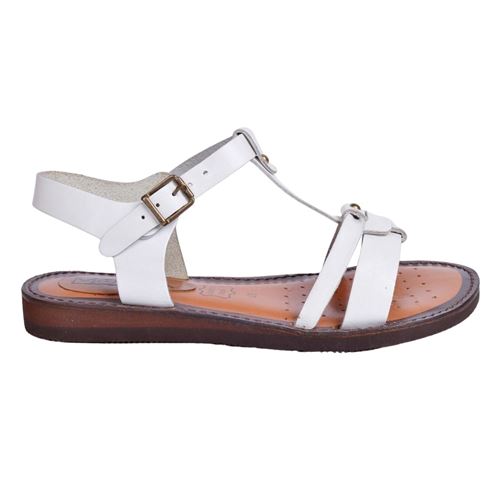 Moda 70 Kadın Beyaz Deri Sandalet
