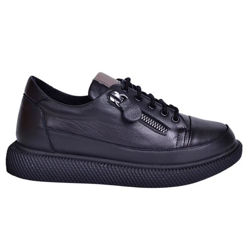 Mammamia D23KA-6220 Kadın Siyah Deri Ayakkabı