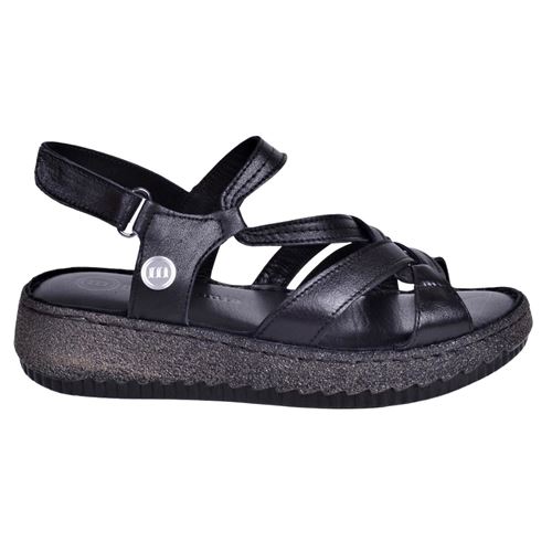 Mammamia D23YS-1150 Kadın Siyah Deri Sandalet