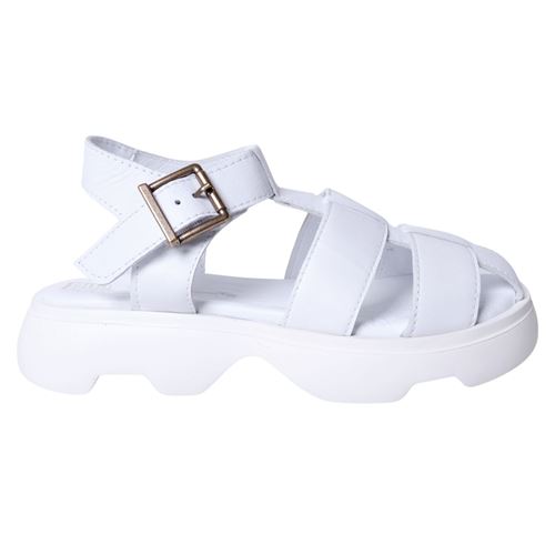 Mammamia D24YS-1100 Beyaz Kadın Deri Sandalet