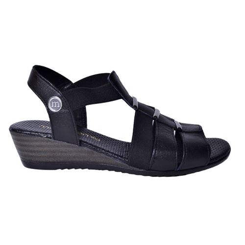 Mammamia D24YS-1505 Siyah Kadın Deri Sandalet